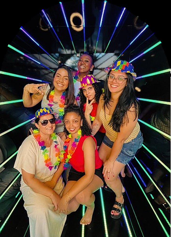 Cabine de fotos com túnel de LED