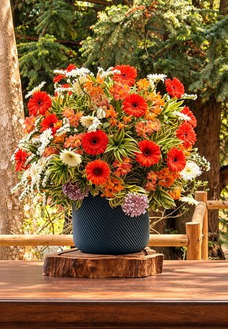 Arranjo de flores coloridas